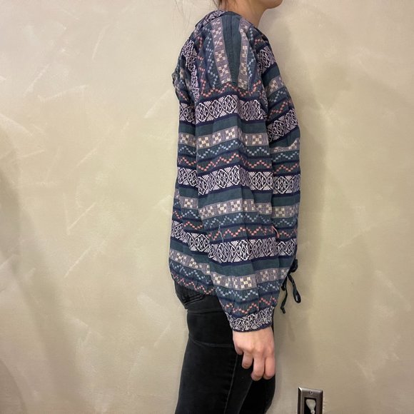 Vintage 90s Paris Sport Club Hoodie in Blue and Pink Print in Size OS - Picture 4 of 9